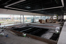 Obras en el interior del nuevo Pabellón de Gobierno. Campus de Teatinos. Abril de 2021