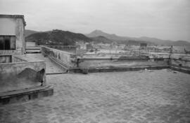 Málaga. Daños en la cubierta de la Hermandad de Pescadores como consecuencia del temporal de viento. Enero de 1963