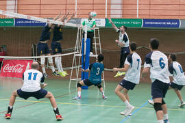 Partido UCAM - Universidad de Almería. Campeonato de España Universitario de Voleibol. Complejo Polideportivo Universitario. Abril de 2018