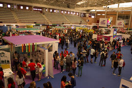 Vista del pabellón. Jornadas de Puertas Abiertas de la Universidad de Málaga. Complejo Polideportivo Universitario. Abril de 2015