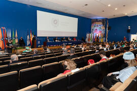 Mesa presidencial. Apertura del Curso Académico 2020/2021 de la Universidad de Málaga. Paraninfo. Septiembre de 2020