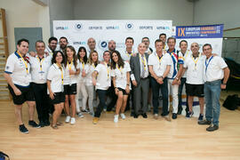 Foto de grupo tras la ceremonia de inauguración del Campeonato Europeo Universitario de Balonmano. Antequera. Julio de 2017