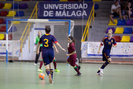 Partido España contra Portugal. 14º Campeonato del Mundo Universitario de Fútbol Sala 2014 (FUTSAL). Antequera. Julio de 2014