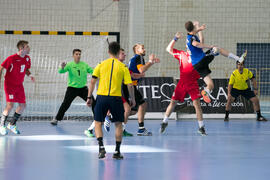 Partido Universidad de Frankfurt - Universidad de Split. Categoría masculina. Campeonato Europeo Universitario de Balonmano. Antequera. Julio de 2017