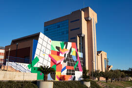 Edificio del Instituto de Investigación y Biblioteca de I+D. Campus de Teatinos. Diciembre de 2020
