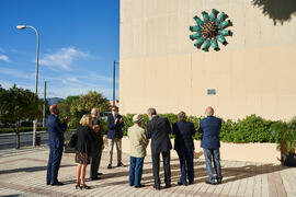 Inauguración de la escultura en homenaje a los sanitarios. Facultad de Medicina de la Universidad de Málaga. Octubre de 2021