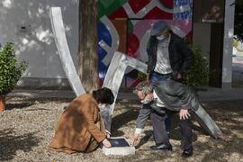 Inauguración de la escultura "Zigzag en aluminio", de Robert Harding. Contenedor Cultural. Campus de Teatinos. Enero de 2022