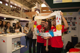 Estand de la Facultad de Ciencias de la Salud. Jornadas de Puertas Abiertas de la Universidad de Málaga. Complejo Polideportivo Universitario. Abril de 2015