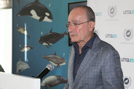 Francisco de la Torre. Presentación del I curso de verano "Mares de Andalucía". Puerto de Málaga. Julio de 2018
