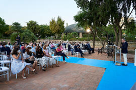 Discurso de Miguel Porras. Segundo día de homenaje al personal jubilado o que cumple 25 años de servicio en la Universidad de Málaga. Jardín Botánico. Septiembre de 2021