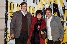 Ernesto Pimentel, Tecla Lumbreras y Rafael Ventura en photocall. Inauguración de la 31ª edición de Fancine de la Universidad de Málaga. Cine Albéniz. Noviembre de 2021