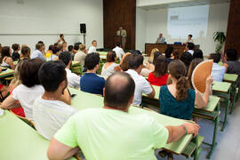 Intervención de Gaspar Garrote. Graduación de los alumnos del CIE de la Universidad de Málaga. Centro Internacional de Español. Julio de 2014