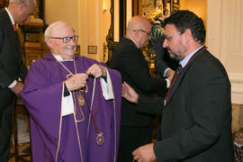 Entrega de medallas de la Cofradía de los Estudiantes. Misa de Lunes Santo. Iglesia de San Agustín. Abril de 2017