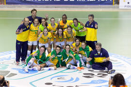 Jugadoras de Brasil. Partido Brasil contra España. 14º Campeonato del Mundo Universitario de Fútbol Sala 2014 (FUTSAL). Antequera. Julio de 2014