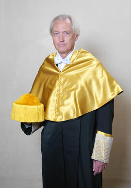 Retrato de D. Kjell Fuxe como Doctor "Honoris Causa" por la Facultad de Medicina de la Universidad de Málaga. Mayo de 2007