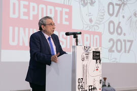Intervención de José Ángel Narváez en la Gala del Deporte Universitario 2017. Escuela Técnica Superior de Ingeniería de Telecomunicaciones. Junio de 2017