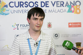 Andrés Contreras en photocall. Curso "La buena Inteligencia Artificial". Cursos de Verano de la Universidad de Málaga. Ronda. Julio de 2018
