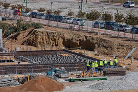 Obras de la nueva Facultad de Turismo. Campus de Teatinos. Febrero de 2022