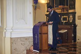 Misa de Lunes Santo de la Cofradía de los Estudiantes. Iglesia de San Agustín. Abril de 2022