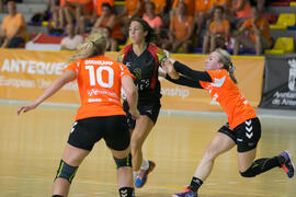 Partido Universidad Radboud - Universidad de Colonia. Categoría femenina. Campeonato Europeo Universitario de Balonmano. Antequera. Julio de 2017