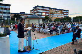 Discurso de Miguel Porras. Segundo día de homenaje al personal jubilado o que cumple 25 años de servicio en la Universidad de Málaga. Jardín Botánico. Septiembre de 2021