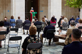 Intervención de Patricia del Pozo. Inauguración de la exposición "Eugenio Chicano Siempre". Museo de Málaga. Mayo de 2021