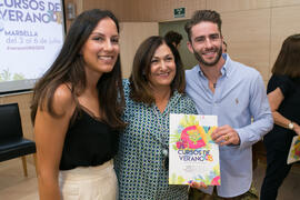 Pelayo Díaz y asistentes al curso. Curso "Influencers, camino al éxito". Cursos de verano 2018 de la Universidad de Málaga. Marbella. Julio de 2018