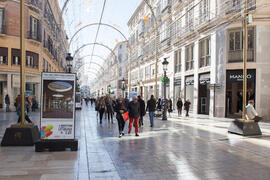 Exposición "La Universidad de Málaga del Siglo XXI". Calle Larios. Enero de 2017