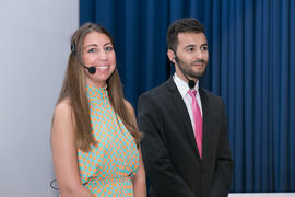 María Guerrero y Guillermo Villalobos. Gala del Deporte Universitario 2018. Escuela Técnica Superior de Ingeniería de Telecomunicaciones. Junio de 2018