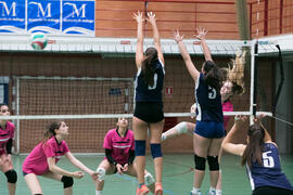 Partido femenino Universidad de Málaga - Universidad de A Coruña. Campeonato de España Universitario de Voleibol. Complejo Polideportivo Universitario. Abril de 2018