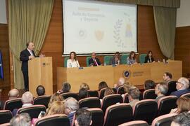 Intervención de Juan Ignacio Zafra. I Entrega de Premios del Aula de Economía y Deporte de la Universidad de Málaga. Edificio del Rectorado. Febrero de 2024