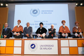 Mesa presidencial en la Apertura del Curso Académico 2016/2017 de la Universidad de Málaga. Salón de actos de la Escuela de Ingenierías Industriales. Septiembre de 2016