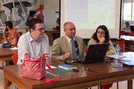 Luis Ayuso Sánchez, Eugenio Luque Domínguez, y Livia García Faroldi en la presentación del libro 'Los españoles y la sexualidad en el siglo XXI'. Facultad de Ciencias Económicas y Empresariales. Mayo 2015