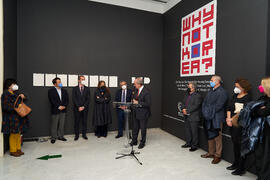 Intervención de Francisco de la Torre. Inauguración de la exposición "Why not Korea?". Edificio del Rectorado de la Universidad de Málaga. Enero de 2022