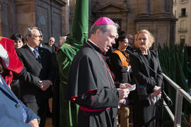 Jesús Catalá Ibáñez. Acto de la Hermandad de los Estudiantes en la Catedral. Plaza del Obispo, Málaga. Marzo de 2018
