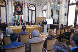 Intervención de Julio Andrade. Presentación del Centro Internacional de Autoridades y Líderes. Ayuntamiento de Málaga. Julio de 2018