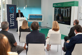 Intervención de José Ángel Narváez en la inauguración de la exposición itinerante sobre el plan "Vive tu ciudad". Escuela Técnica Superior de Arquitectura de la Universidad de Málaga. Octubre de 2021