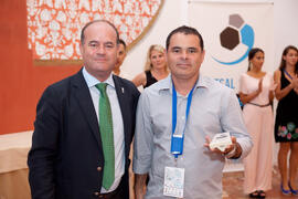 Entrega de premios, de parte de FISU, de la Universidad de Málaga, del ayuntamiento de Antequera y del Comité Organizador. 14º Campeonato del Mundo Universitario de Fútbol Sala 2014 (FUTSAL). Antequera. Julio de 2014