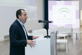 José Luis Ruiz Espejo. Inauguración del 7º Congreso Internacional de Actividad Física Deportiva para Mayores. Escuela Técnica Superior de Ingeniería de Telecomunicaciones y de Informática. Noviembre de 2017
