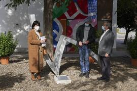 Inauguración de la escultura "Zigzag en aluminio", de Robert Harding. Contenedor Cultural. Campus de Teatinos. Enero de 2022