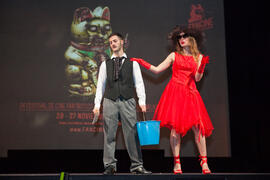 Ensayos para la Gala Inaugural de la XXIV edición de Fancine de la Universidad de Málaga. Teatro Cervantes. Noviembre de 2014