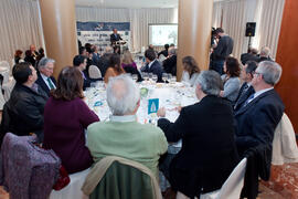Juan José Sánchez Luque en su nombramiento como Alumno de Honor de la Universidad de Málaga y Presidente de Honor de la Unión Profesional Sanitaria de Málaga (UPROSAMA). AC Málaga Palacio. Febrero de 2015