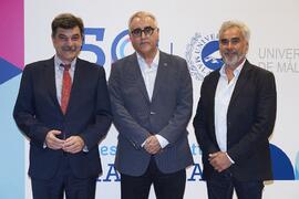 Gaspar Garrote, Antonio Heredia y Vicente Martínez. Concierto Conmemorativo del 50 Aniversario de la Universidad de Málaga. Auditorio Edgar Neville, Málaga. Junio de 2022