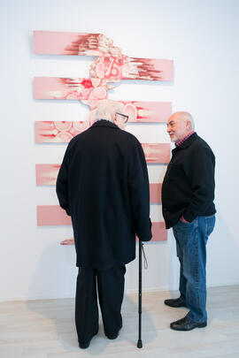 Eugenio Chicano y Nani Hernández. Inauguración de la exposición "Inventario", de Buly. Centro de Arte Contemporáneo Francisco Hernández, Vélez-Málaga. Diciembre de 2018