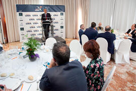 Nombramiento de Rafael Rodríguez como Miembro de Honor de la Asociación de Antiguos Alumnos de la Universidad de Málaga. Hotel AC Málaga Palacio. Octubre de 2014