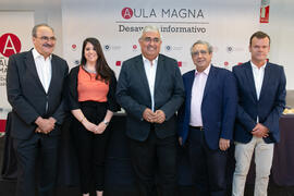 Autoridades. Desayuno Informativo de Aula Magna con motivo de su XX Aniversario. Consejo de Estudios Sociales y Comercio de la Universidad de Málaga. Mayo de 2018