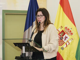Elsa Marina Álvarez. Toma de posesión de Ana José Cisneros Ruiz como nueva decana de la Facultad de Ciencias Económicas y Empresariales de la Universidad de Málaga. Campus de El Ejido. Enero de 2025