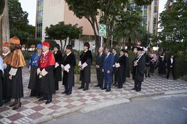 Cortejo académico. Imposición de la Medalla de Oro de la Universidad de Málaga a Junta de Andalucía, Diputación Provincial de Málaga y Ayuntamiento de la capital. Paraninfo. Noviembre de 2023