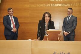 Toma de posesión de María Ángeles Rastrollo Horrillo como nueva Vicerrectora Adjunta de Empresa de la Universidad de Málaga. Edificio del Rectorado. Abril de 2024