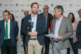 Intervención de Luis Verde. Inauguración de las Jornadas de Puertas Abiertas de la Universidad de Málaga. Complejo Polideportivo Universitario. Abril de 2018